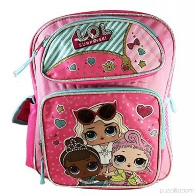L.O.L Surprise! Large School Backpack 16 Book Bag Pink LOL bag New lol